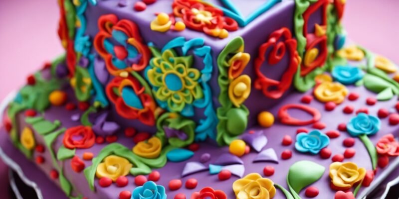 bolo decorado quadrado