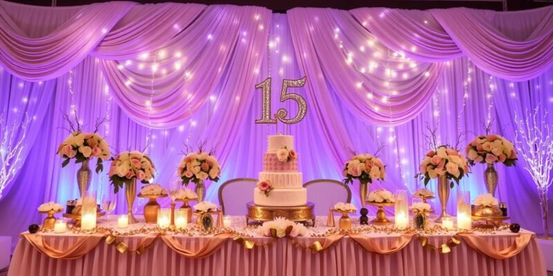 decoração de festa de 15 anos