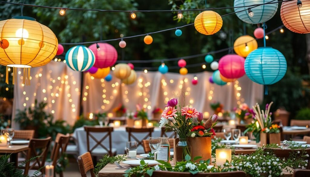 decoração de festa simples