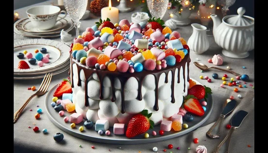 Dicas de decoração e apresentação do bolo de marshmallow