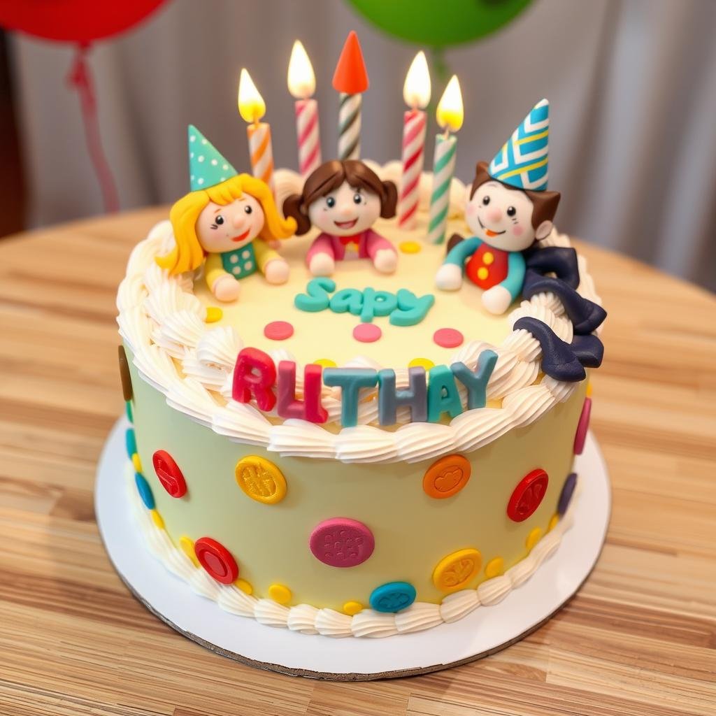 Bolo decorado para aniversário infantil colorido em São Paulo